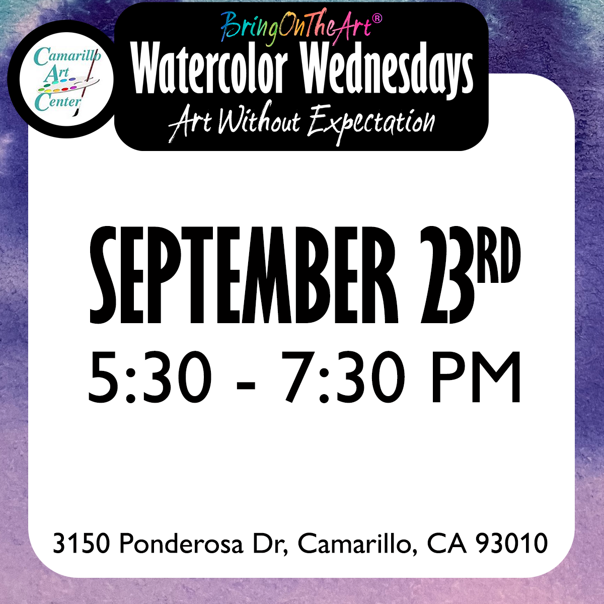 Watercolor Wednesdays - September 23