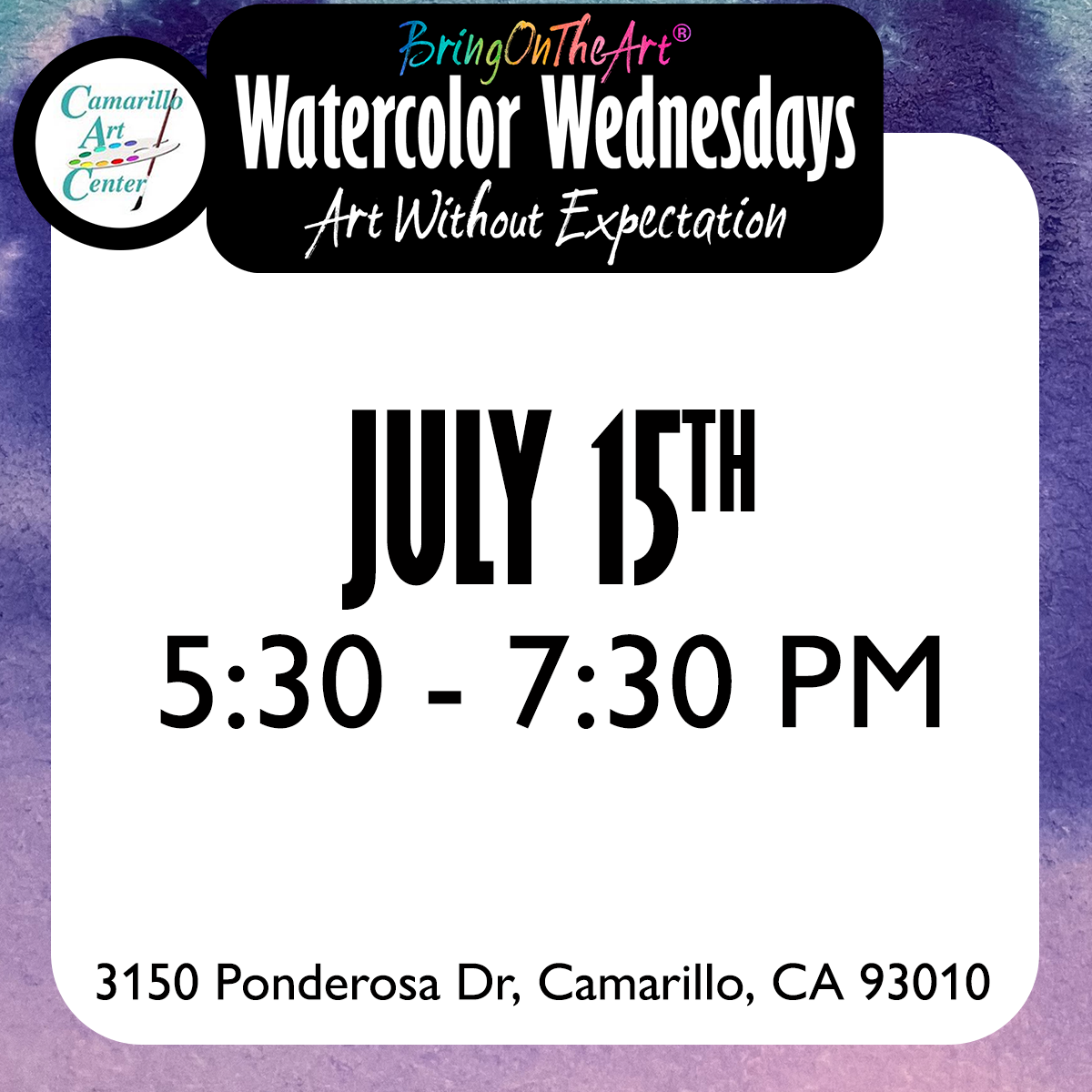 Watercolor Wednesdays - July 15