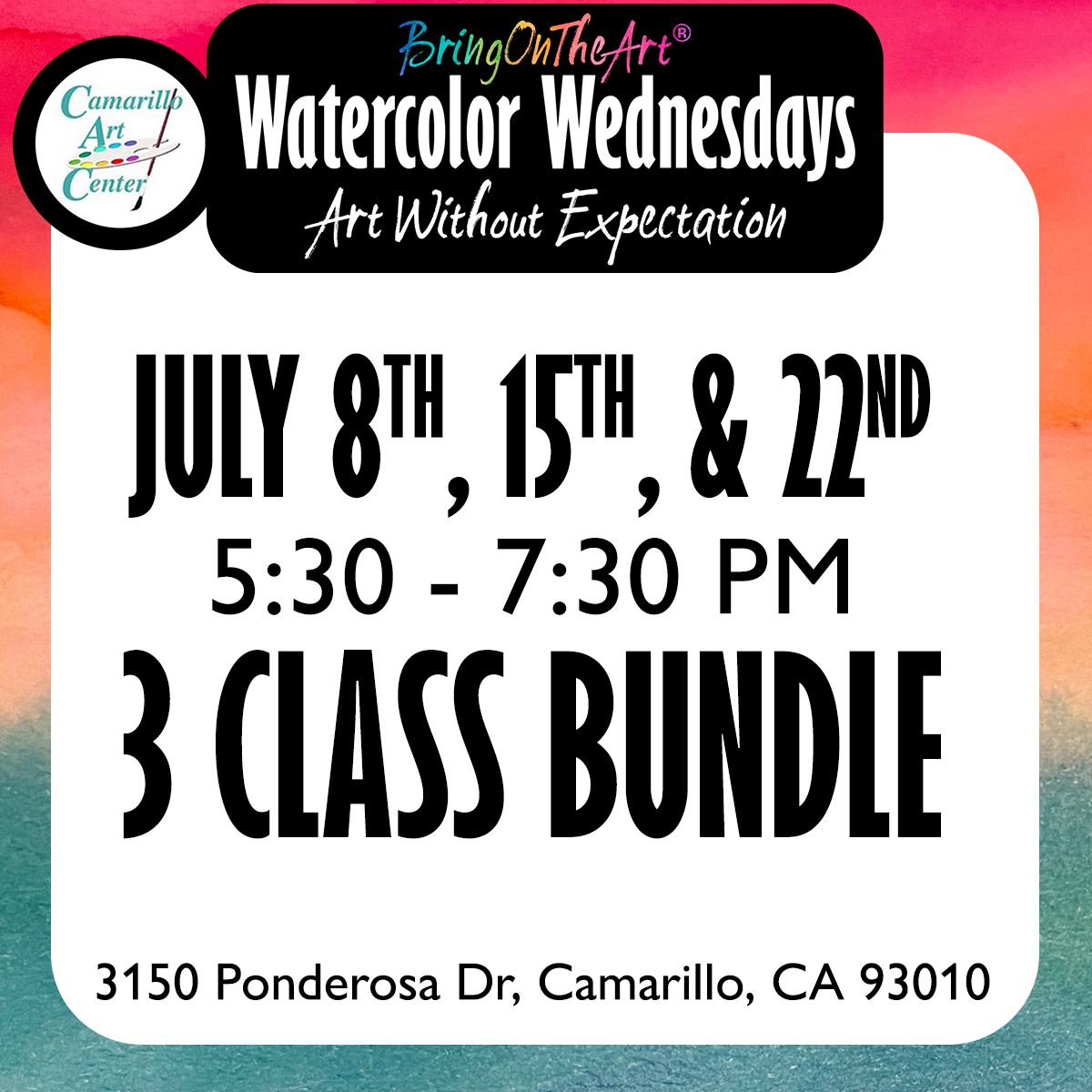Watercolor Wednesdays - Three Class BUNDLE - JULY