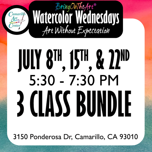 Watercolor Wednesdays - Three Class BUNDLE - JULY
