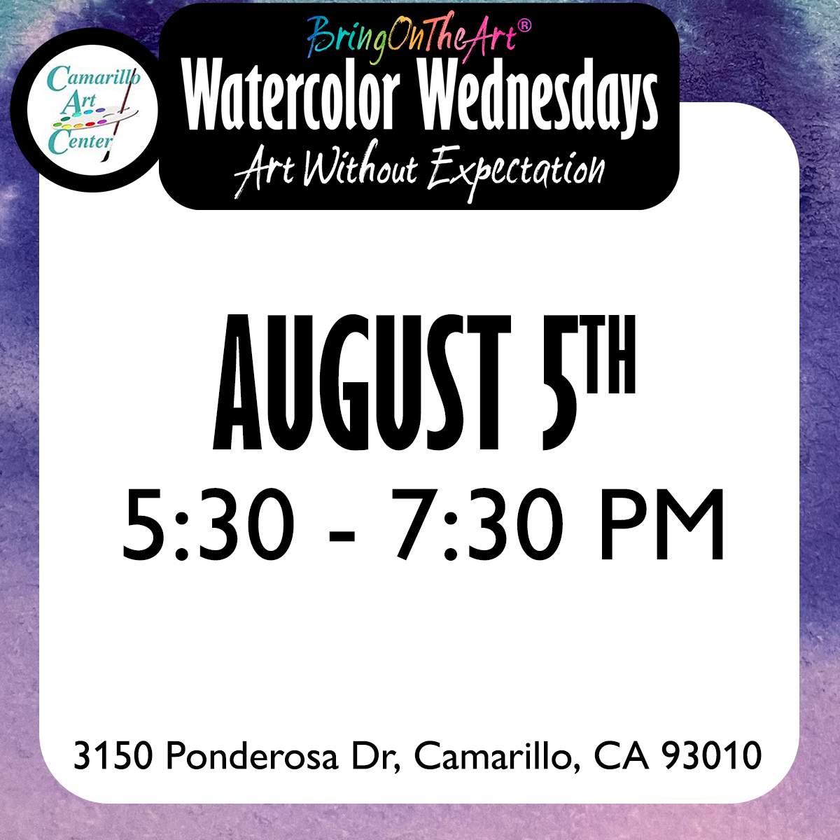 Watercolor Wednesdays - August 5