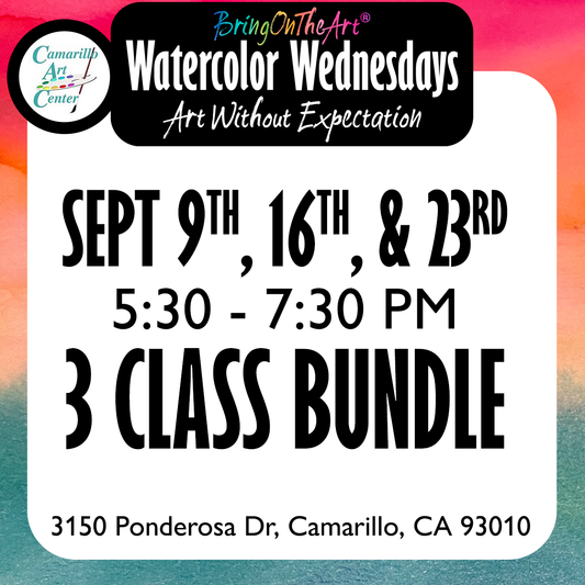 Watercolor Wednesdays - Three Class BUNDLE - SEPTEMBER