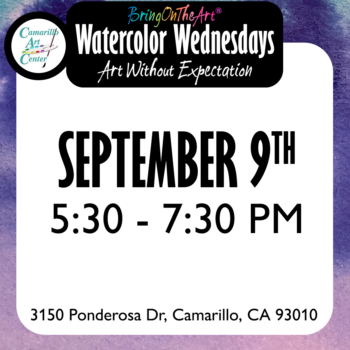 Watercolor Wednesdays - September 9