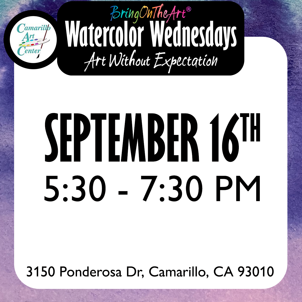Watercolor Wednesdays - September 16